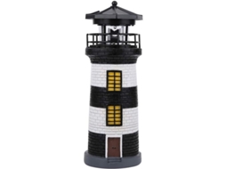 Faro Solar Led Giratório Exterior Ip65 Para Jardim Pátio, Resina, Sem Fio, 28cm
