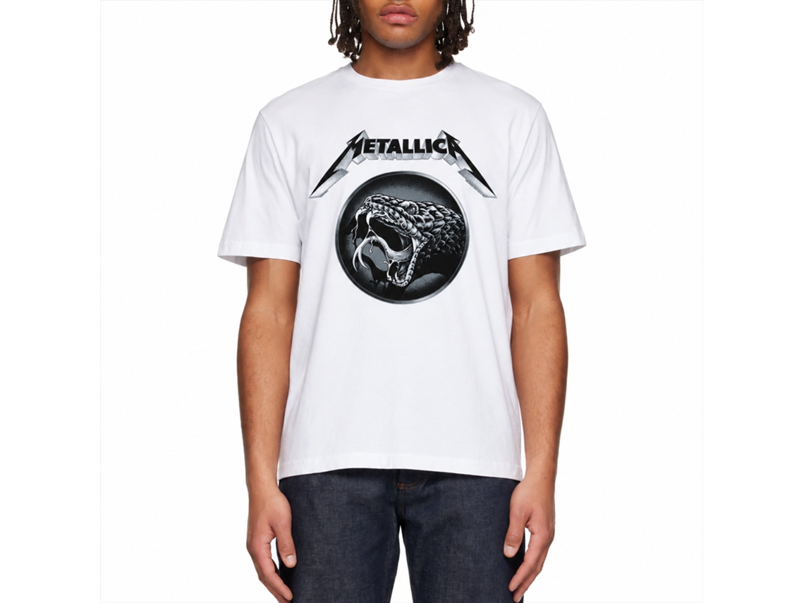 Metallica Black Album Poster T-shirt White Unisex Adults Size:s
