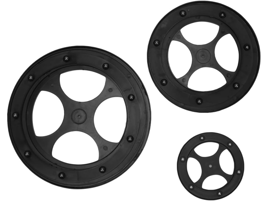 3 Rolamentos De Plástico Preto Para Toca-discos Com Design Publicitário