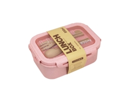 Bento Adulto Estilo Japonês - Caixa Almoço - 2 Compartimentos - Com Colher E Garfo - Microondas - Pp - Rosa