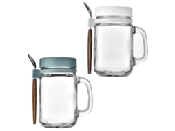 Conjunto De 2 Recipientes Para Aveia Overnight, Ideais Para Cereais Matinais, Viagens E Uso Diário. Cor Branca, À Prova De Vazamentos.