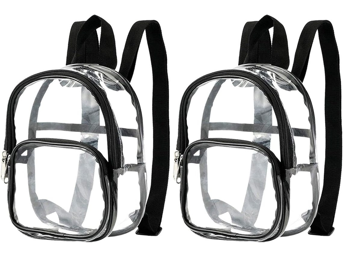 Nuobesty Com 2 Mini Mochilas Transparentes De Pvc, Pequenas Bolsas Impermeáveis Com Zíper Para