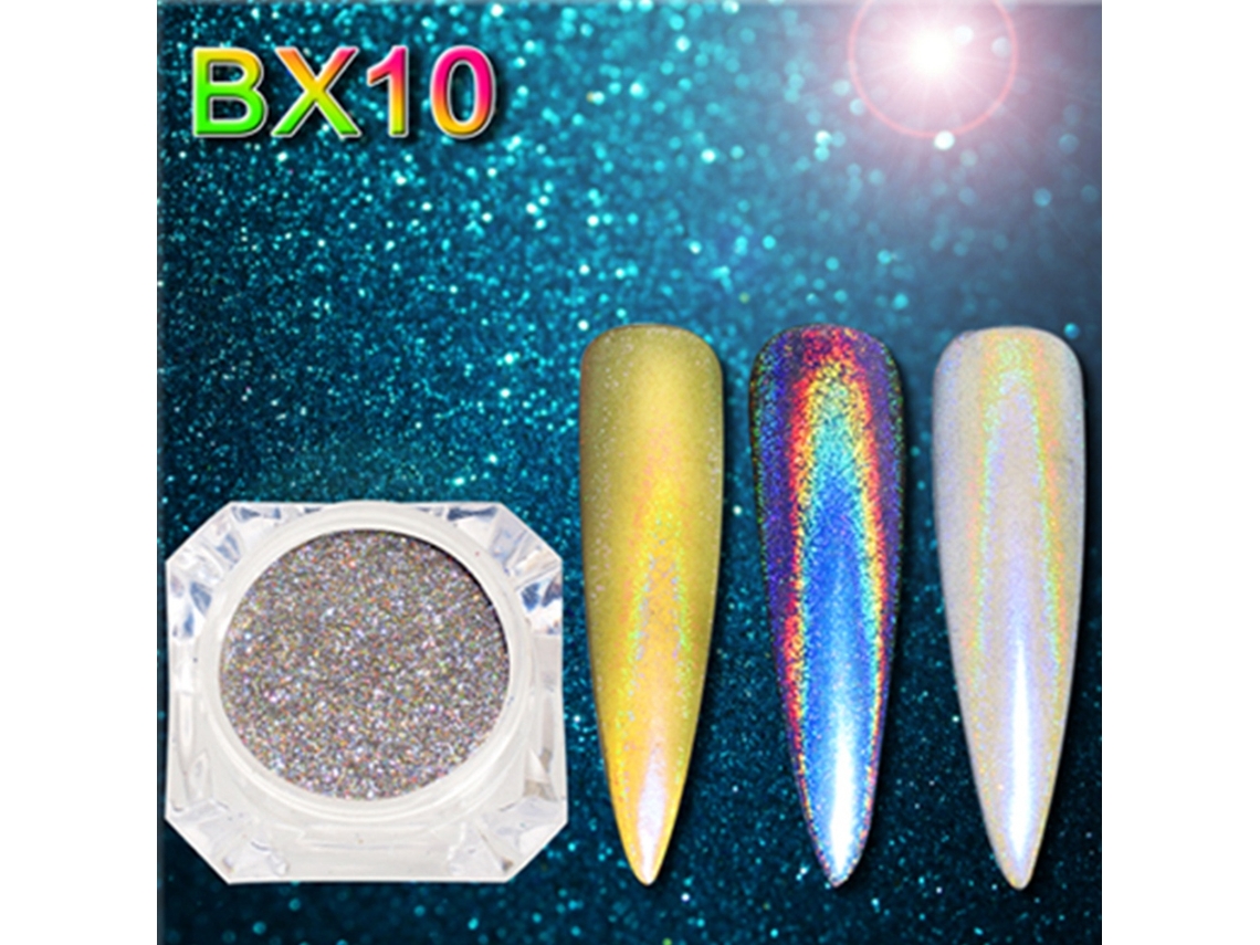Arte De Unhas Pó De Concha (acabamento Espelhado, Decoração Com Glitter) Eoocoo