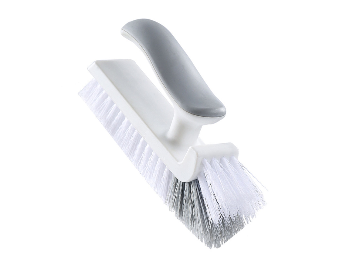 Pincel de limpeza de cantos V com cerdas e lâmina de borracha para telhas cozinha banheiro branco cinza S/MARCA