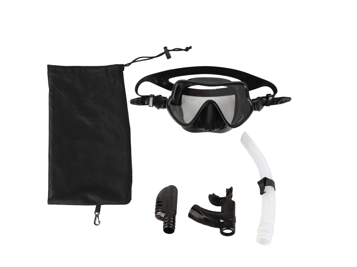 Óculos de Mergulho Snorkel Plegáveis Adulto Preto