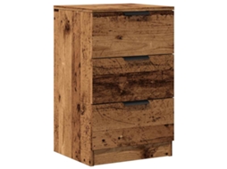 Bedside Cabinet, Bedside Cabinets Vidaxl Marrom Madeira Processada (n/a)