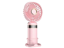 Ventilador portátil doméstico com visor em suporte de mesa, portátil de mão, mini ventilador de mão, ventilador recarregável