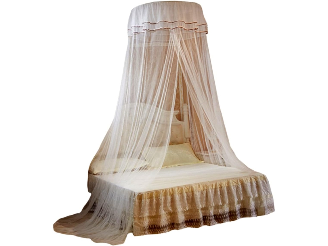 Mosquiteiro De Cama Leve Em Formato Cúpula Com Detalhes Renda Para Quarto