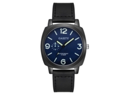 Relógio analógico de quartzo masculino Gaiety com pulseira de liga de PU (preto)