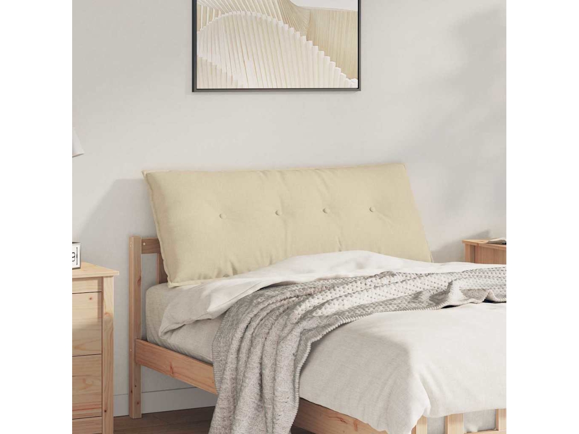 Vidaxl Travesseiro Para Costas Creme 120 X 19 X 50 Cm Tecido