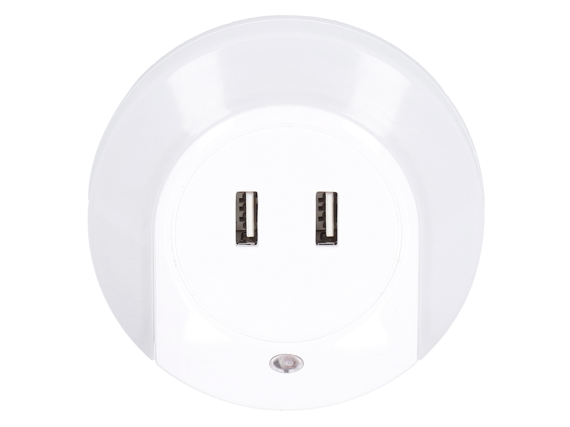 Rebe-lâmpada Noturna Com Sensor Led Carregador Usb Duplo Para Quarto Luz De Indução Redonda