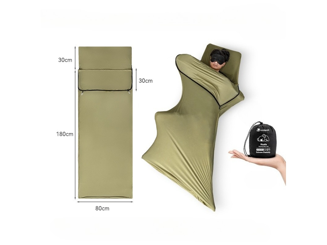 Forro ultraleve para saco de dormir, lençol de viagem para hotéis e motéis, verde PANOONA