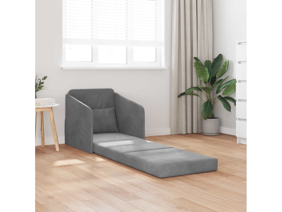 Vidaxl Sofá-cama Cinza Escuro 65 X 80 X 83 Cm Veludo
