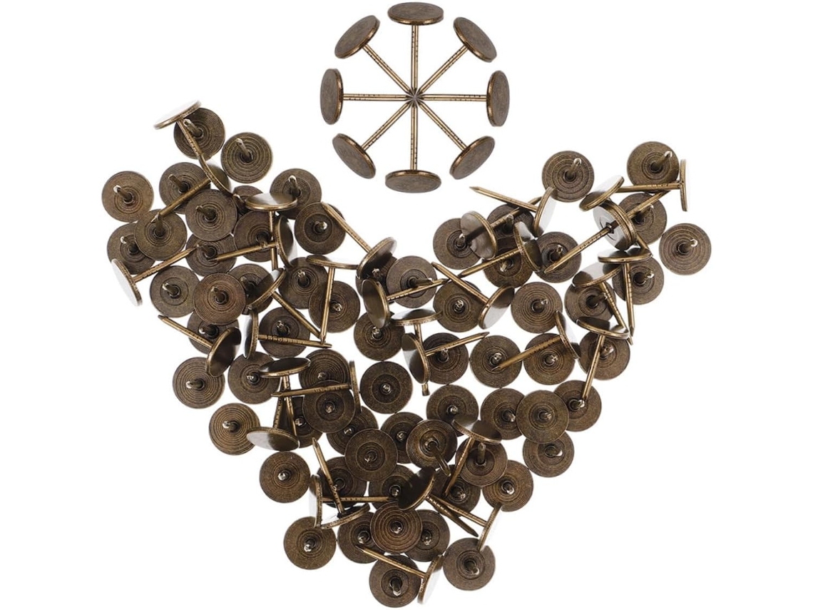Conjunto De 150 Pinos Cabeça Em Bronze Vintage Para Estofamento