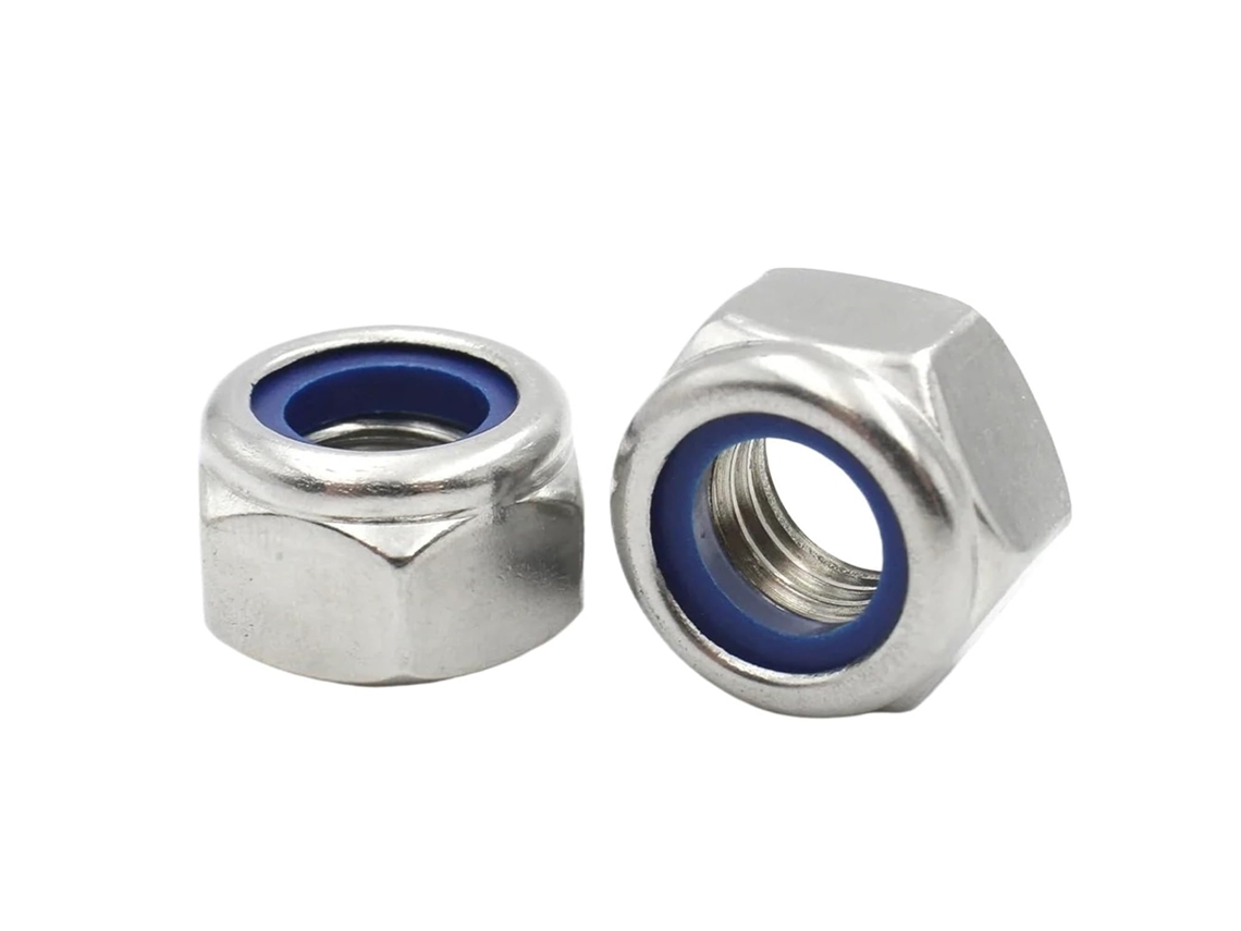 Porca Sextavada Em Aço Inoxidável, Porcas Autotravantes Com Inserto De Nylon, Aço Inoxidável 304, Vários Tamanhos, 5-50 Peças