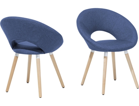 Conjunto 2 Cadeiras de Refeição Roslyn (Azul - Poliéster - 45x66x80 cm)