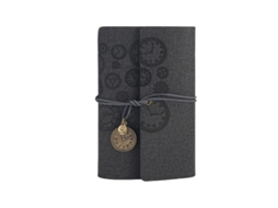 Caderno Vintage De Couro Pu Com Fecho De Alça Brilvibera