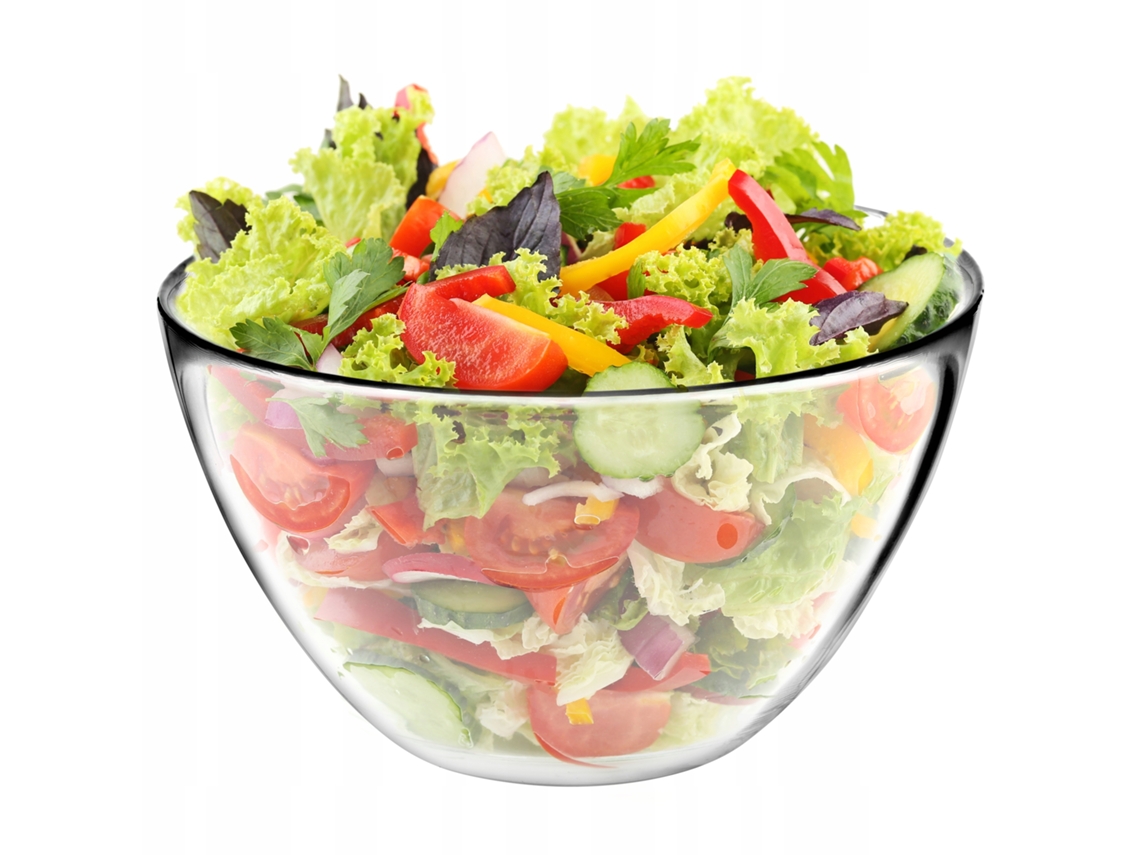 Saladeira de vidro para aperitivos, salada, frutas, 6 polegadas, tigela grande e funda Kadax