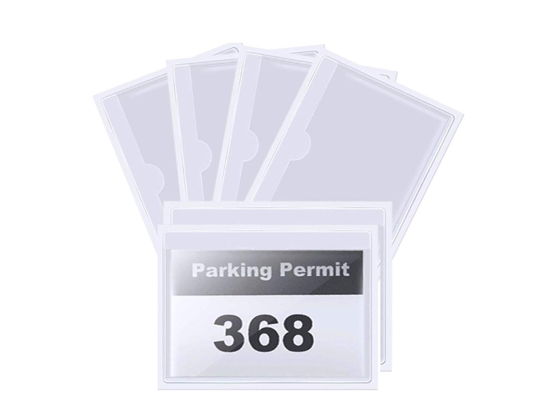KOFIHETY Porta Permissão De Estacionamento 6 Unidades, Adesivo Transparente Para Carro, Porta Cartões Para Vidro, Permissões, Crachás, Passes, Bilhetes E Notas