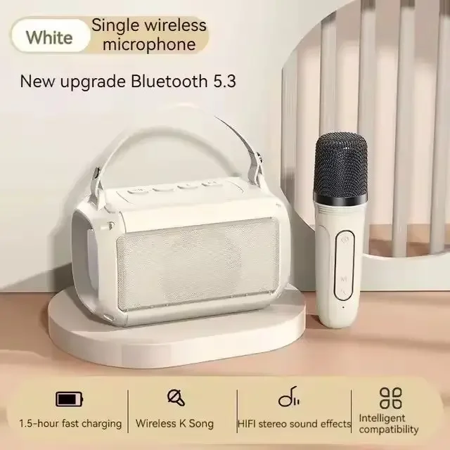 Máquina de Karaokê Infantil MDUG com Alto Falante Bluetooth e Microfones Duráveis