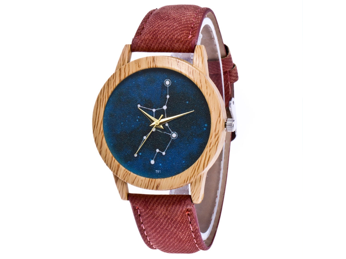 Relógio de pulso casual de quartzo com pulseira de jeans para homens e mulheres.