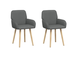 Conjunto 2 Cadeiras De Jantar Vidaxl Cinzento Escuro Tecido (56,5 X 50 X 87,5 Cm)