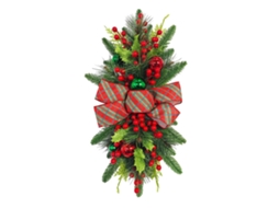 Guirlanda De Natal Vermelha E Verde Para Escada Com Luzes Laxiscreed Para Uma Decoração Festiva Elegante