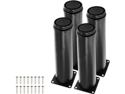 Pés Para Móveis, 4 Peças, Em Aço Inoxidável, 100 Mm, Cor Preto, Ajustáveis, Para Sofás, Camas, Armários