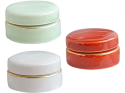 Conjunto De 3 Mini Potes De Cerâmica, Frascos Dispensadores De Cosméticos Recarregáveis E Portáteis Para