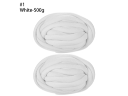 250g/500g Lã Tricô Super Macio Braço Tricô Branco 500g Aquaforge