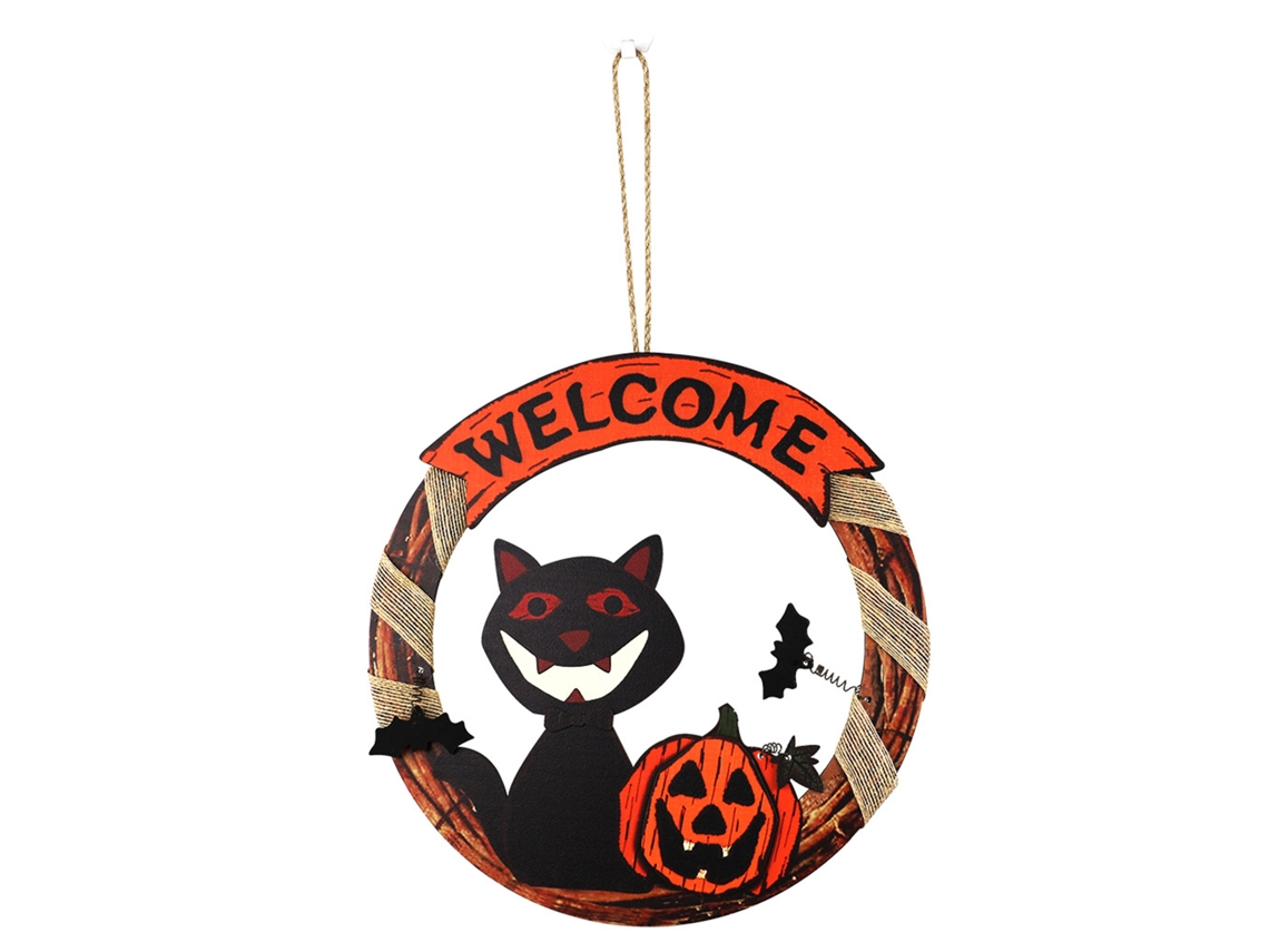 Laxiscreed Placa De Boas-vindas De Halloween Com Abóbora Para Porta De Entrada
