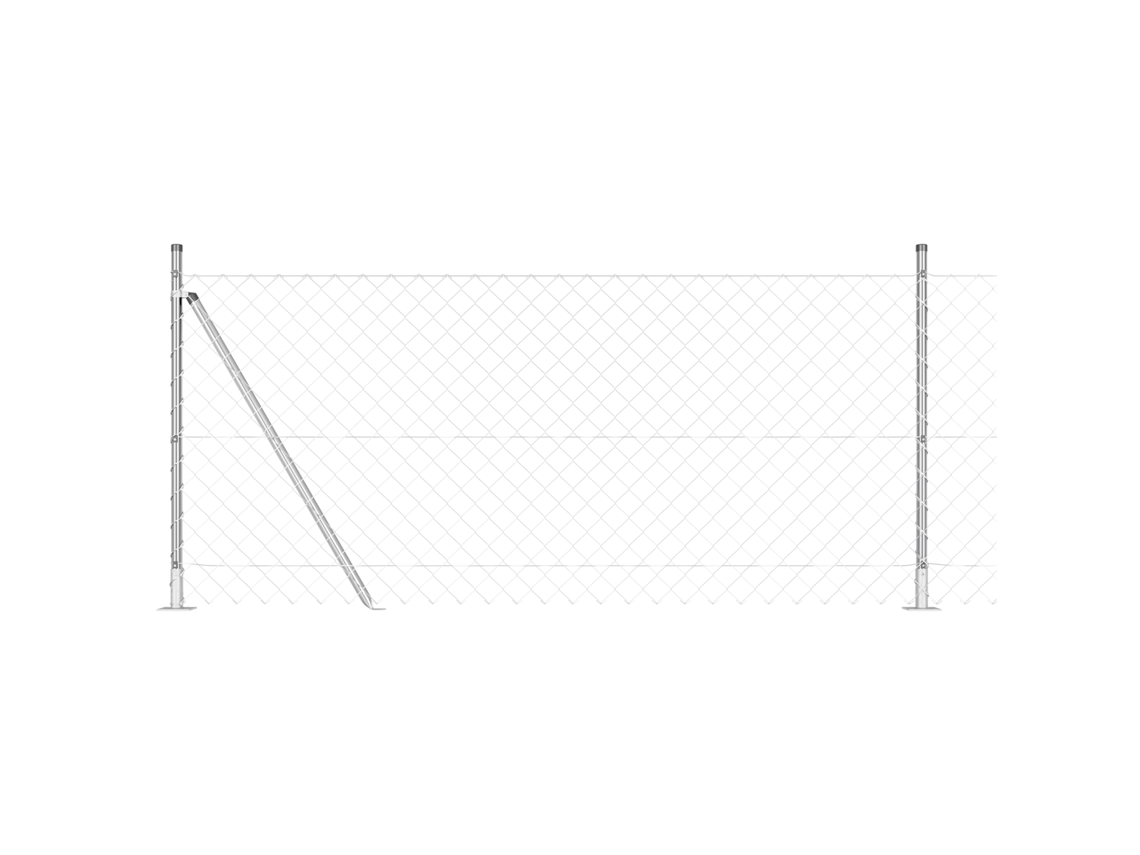 Conjunto 1 Poste De Cerca Vidaxl Prateado Aço (10 X 1 M)