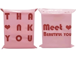 20 Pcs Sacs De Courrier Roses, Dexpédition En Plastique, Postaux, Vêtements Com Le Mot Thank You Imprimé