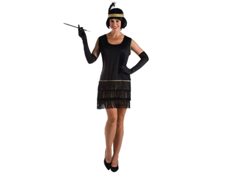 Fato de Mulher EL REY DEL CARNAVAL Charleston Preto  (M )
