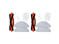 Kit Com 2 Peças De Reposição Para Aspirador Robô Xiaomi S20/d106: Escova Lateral Principal, Filtro Hepa E Pano De Limpeza.