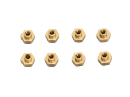 8pcs Porca Hexagonal De Latão Resistente Ao Desgaste Para Roda Rc 1/24 Axial Scx24 5mm/0.2in
