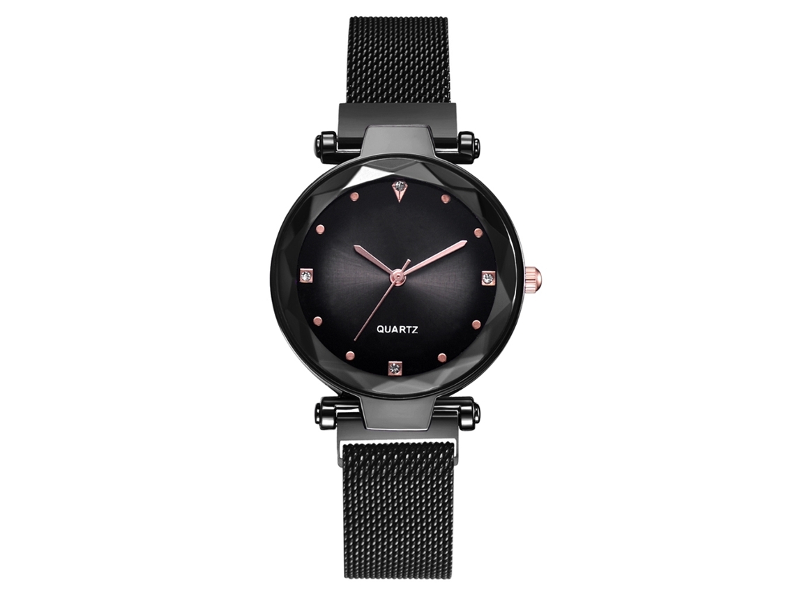 Reloj De Cuarzo Star Sky Con Correa De Malla Para Hombres Y Mujeres (negro)