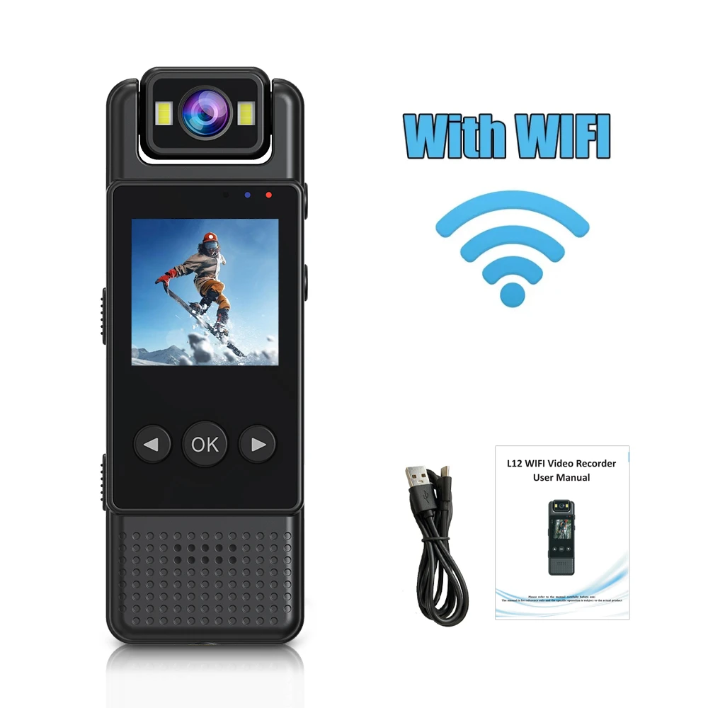 Mini Câmera Portátil Hd 1080p, Gravador Compacto, Dvr com Visão Noturna MDUG (versão Wi fi 16 Gb)