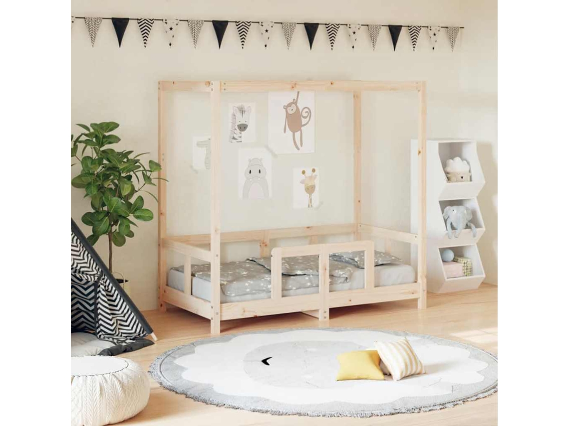 Vidaxl Estrutura De Cama Infantil 70x140 Cm Pinho Maciço