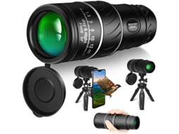 Mini Telescópio Preto Potente com Zoom Ajustável, Monocular Óptico, Binóculo para Caminhadas, Camping e Viagens BRILVIBERA