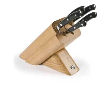 Bloco de Facas de Cozinha Ergoforge, Aço, Preto, 33x31x13 cm, Sanelli