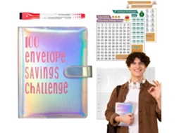 Livro De Desafios Para Economizar Dinheiro, Fichário Com 100 Envelopes, Divertido E Organizado De Economia De.