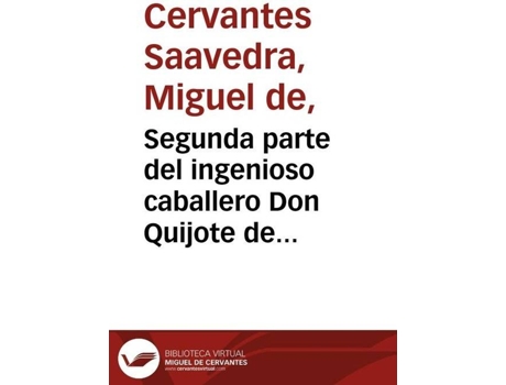 Livro Donquijote De La Mancha (Segunda Parte)