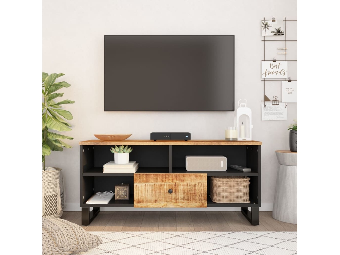 Vidaxl Móvel De Tv 100x33x46 Cm Mangueira Maciça/derivados Madeira