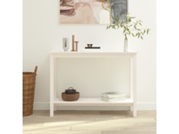 Vidaxl Mesa Consola 110x40x80 Cm Pinho Maciço Branco