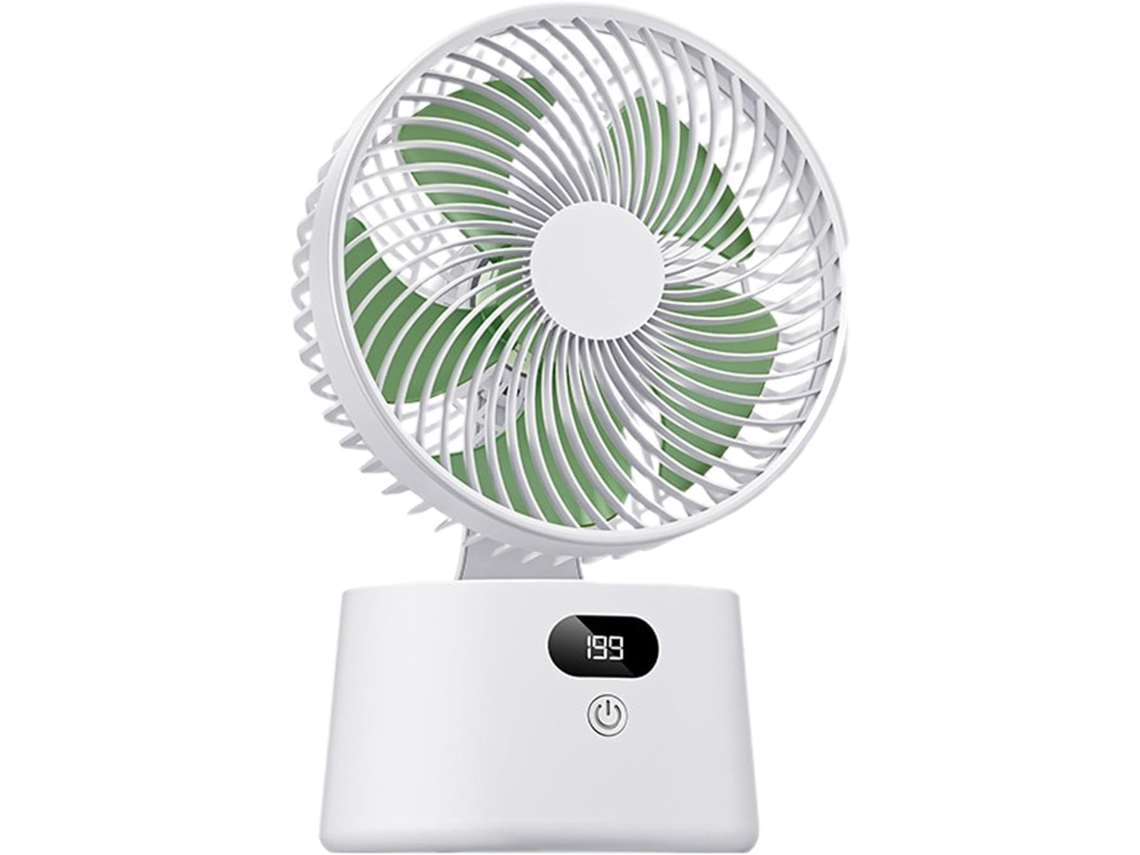 Ventilador De Mesa Recarregável Com Controle Um Toque E Fluxo Ar