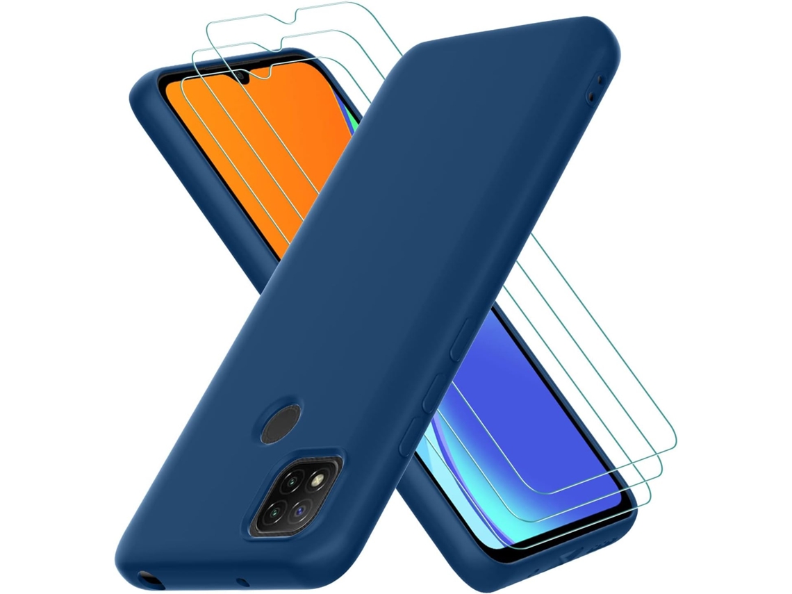 Capa Nfc Ultra Fino Proteção Antichoque Para Xiaomi Redmi 10a/9c/9c Nfc Hongwe. Textura Macia Azul