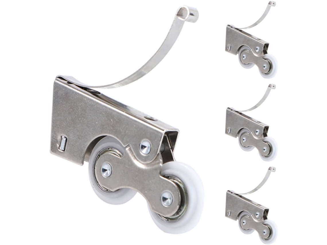 Conjunto De 4 Roletes Para Porta Correr 608 Com Roda Dupla E Came.