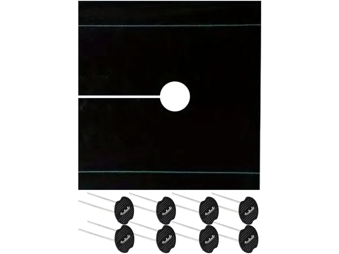 Lona de Jardim, 119,4 X 119,4 Cm, Barreira Contra Raízes com 8 Estacas e 8 Fechos, Cobertura para Grama, para CHABERLU