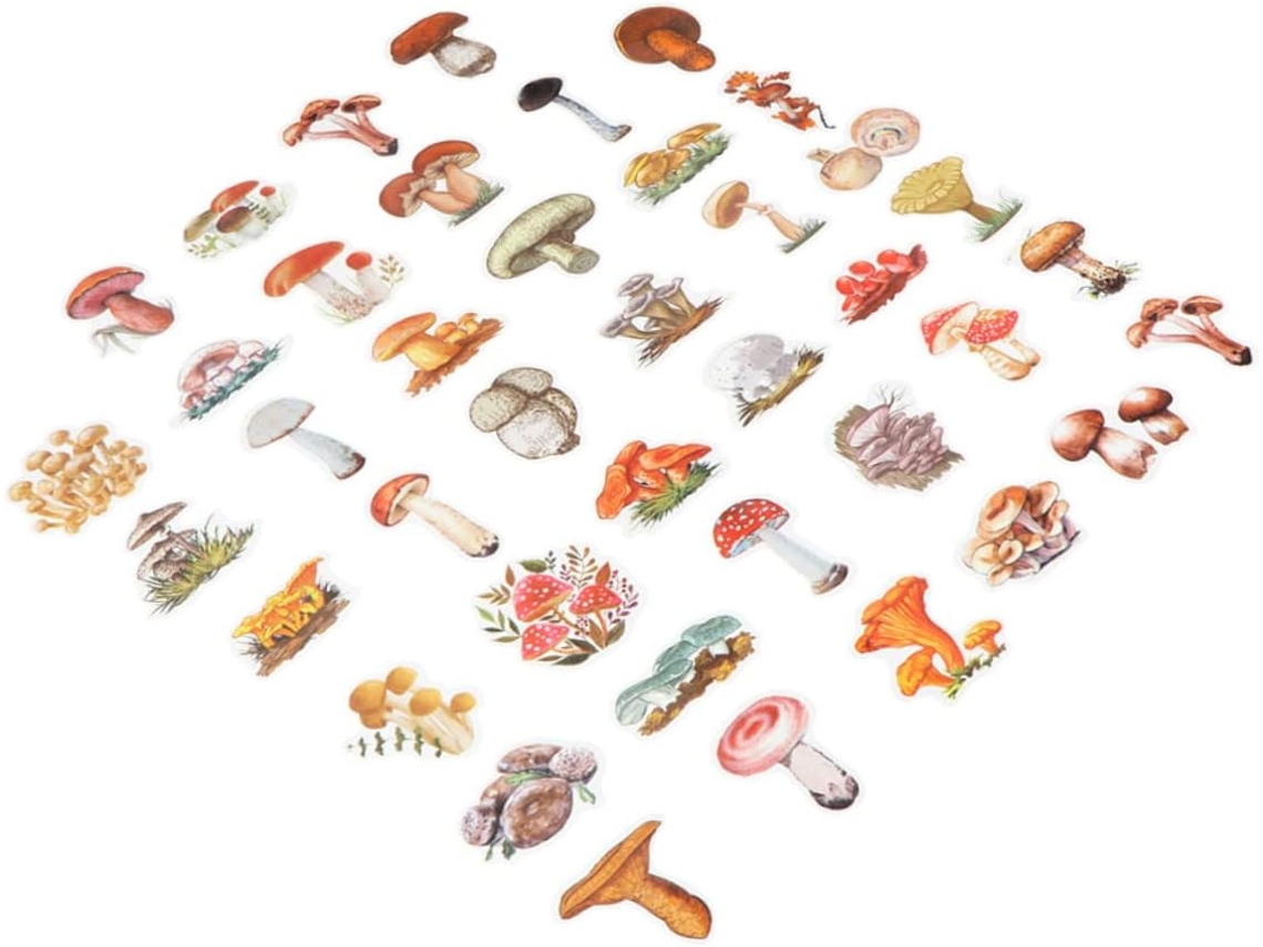 Conjunto de 120 Adesivos Decorativos em Formato de Cogumelo para Scrapbooking. SFUSHOS